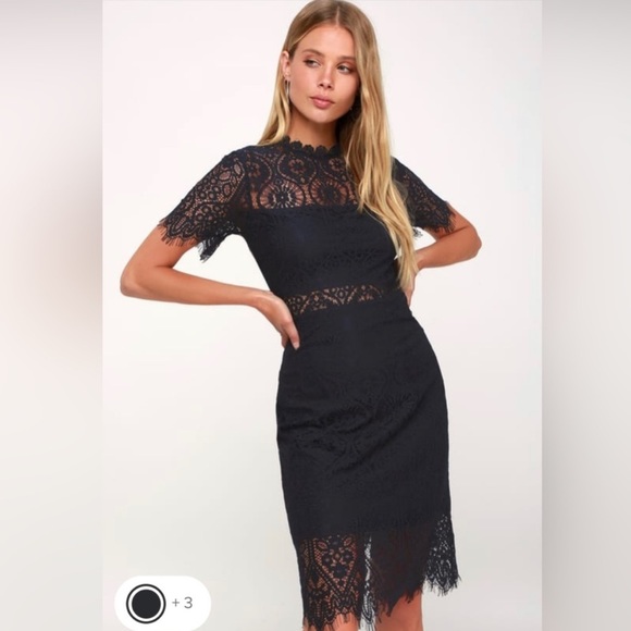 Lulus Dresses & Skirts - Lulus Navy Lace Midi Dress